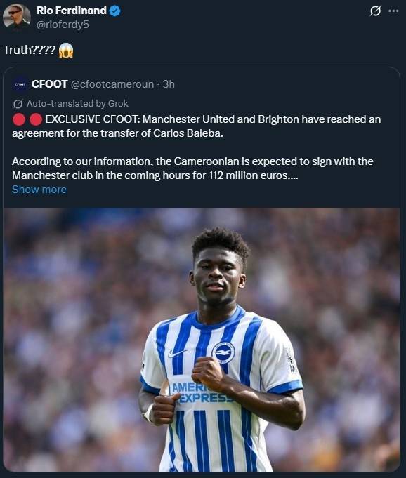 皇冠信用网代理出租
_费迪南德转发外媒新闻:曼联1.12亿欧签巴莱巴达协议皇冠信用网代理出租
?真的?